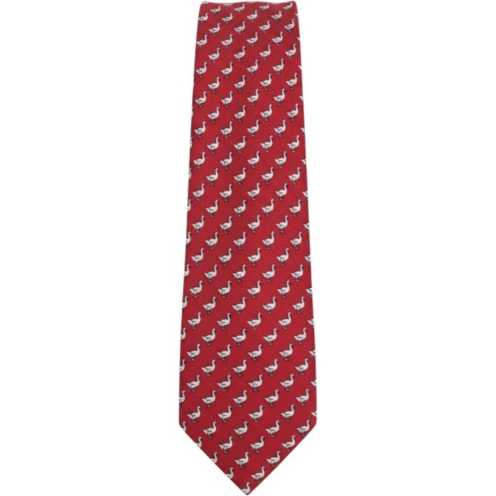 Aflac Custom Collection Duck Pattern Standard Fit Red Novelty Business Tie